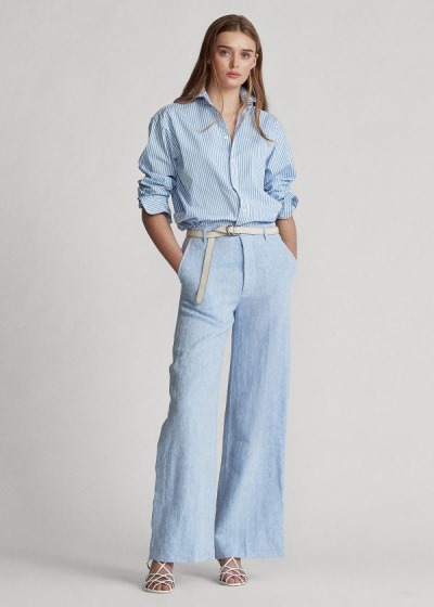 Women's Polo Ralph Lauren Linen Wide-Leg Pants | 647801AIL